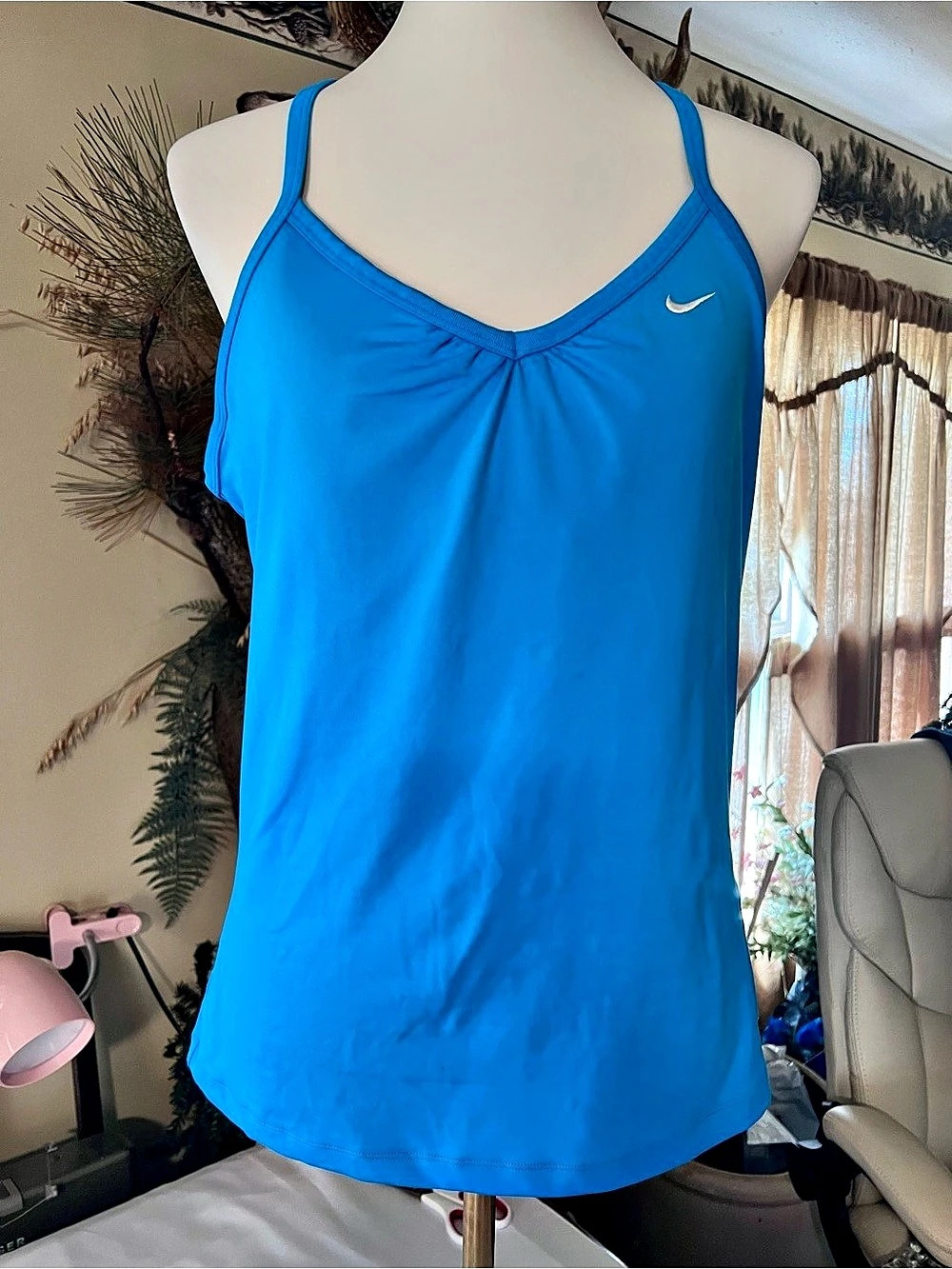 Nike Dri-FIT Racerback Tank Top Blue Athletic Tank Large